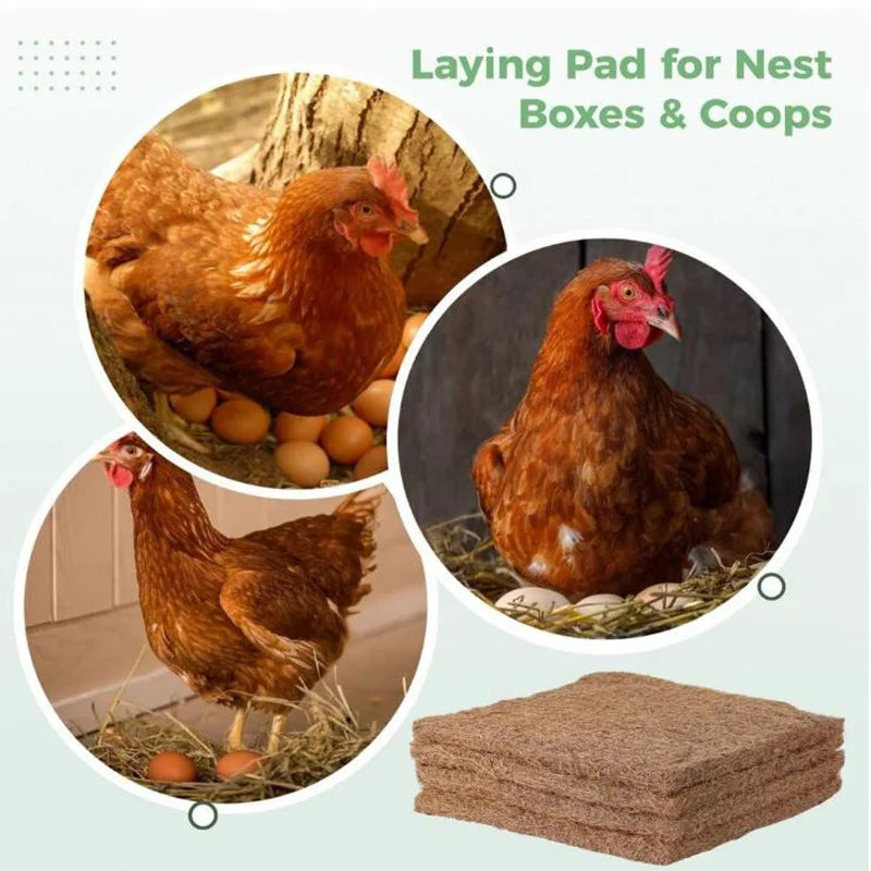Eco-Friendly Coconut Fiber Chicken Nesting Pads-Reusable Hens Bedding Mats for Egg Laying,Durable Poultry Coop Nesting Pads