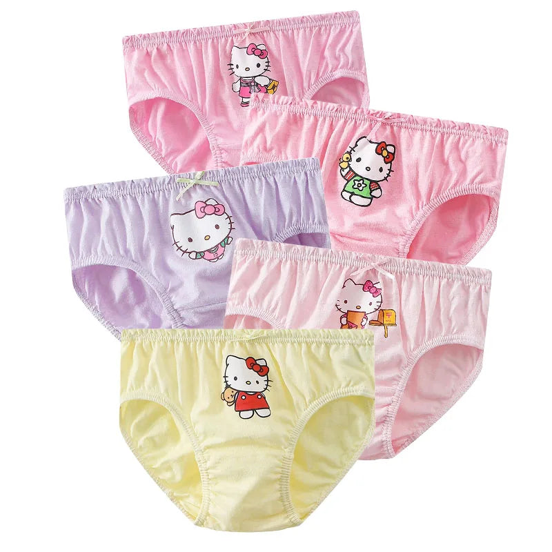 10 Pcs/Lot Girls Cotton Panties Lovely HelloKitty Minnie Mouse Cartoon Children Triangle Underwear Breathable Soft Girls Briefs