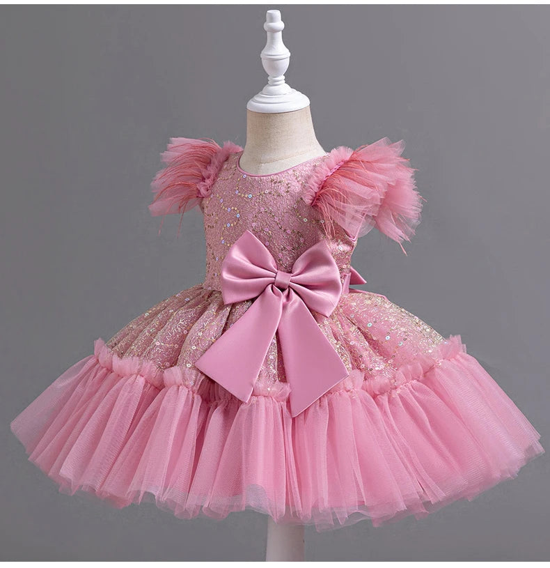 6633 Little Baby Clothing Girl Wedding Dress Kids Birthday Party Princess Dresses Children Wedding Ceremony Costume