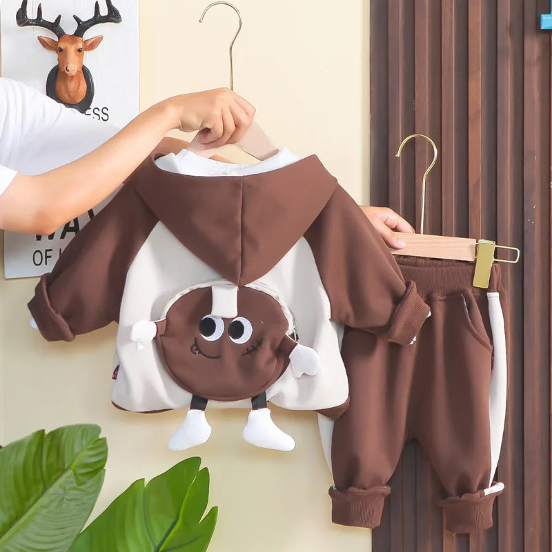 New Autumn Baby Clothes Girls Clothing Children Boys Hooded Jacket T-Shirt Pants 3Pcs/Set Toddler Casual Costume Kids Tracksuits