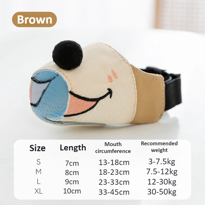 Dog Muzzles for Small To Large Dog Anti Barking Adjustable Muzzle Breathable Gentle Cloth Dog Muzzle Cute Funny Dog Muzzles