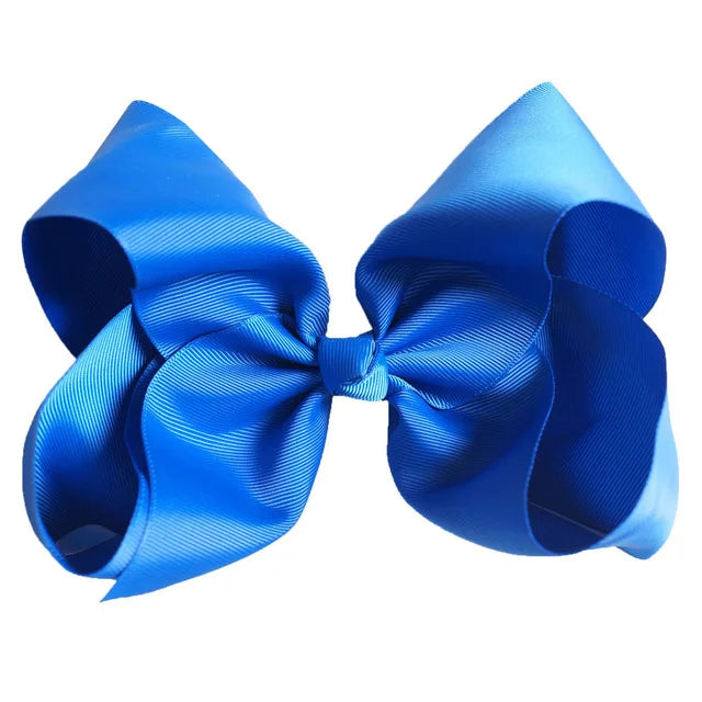 60 Colors Boutique 8" Large Solid Grosgrain Ribbon Hair Bow Clips Barrettes for Women Girls Accessories