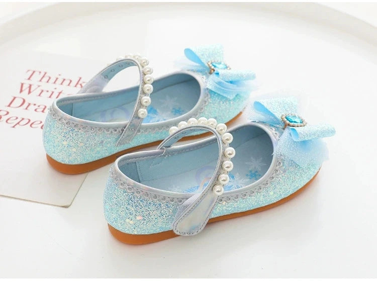Baby Girl's Princess Shoes Leisure Candy Color Bowtie Kids Ballet Flats Toddler Light Rhinestone Pearl Autumn Children Flat Shoe