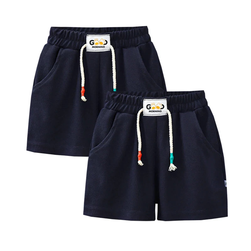 2pcs Summer Kids Shorts Boys Girls Solid Color Short Baby Solid Color Casual Pant Children Short Pant Sport Clothing Outwear
