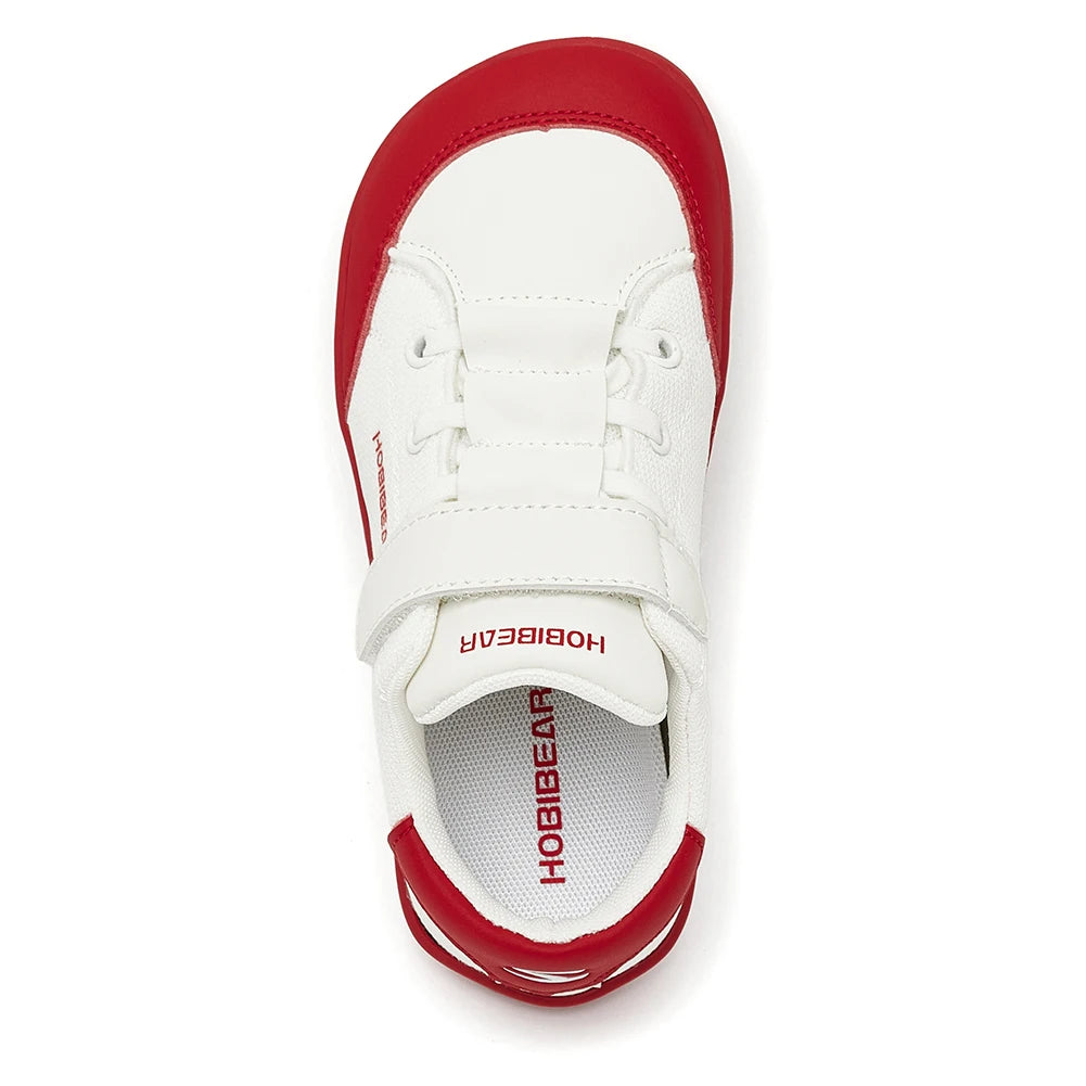 HOBIBEAR Kids Wide Toe Barefoot Shoes Boys Girls  Minimalist Sneakers Lightweight Hook Loop Mesh Artificial Leather Shoes