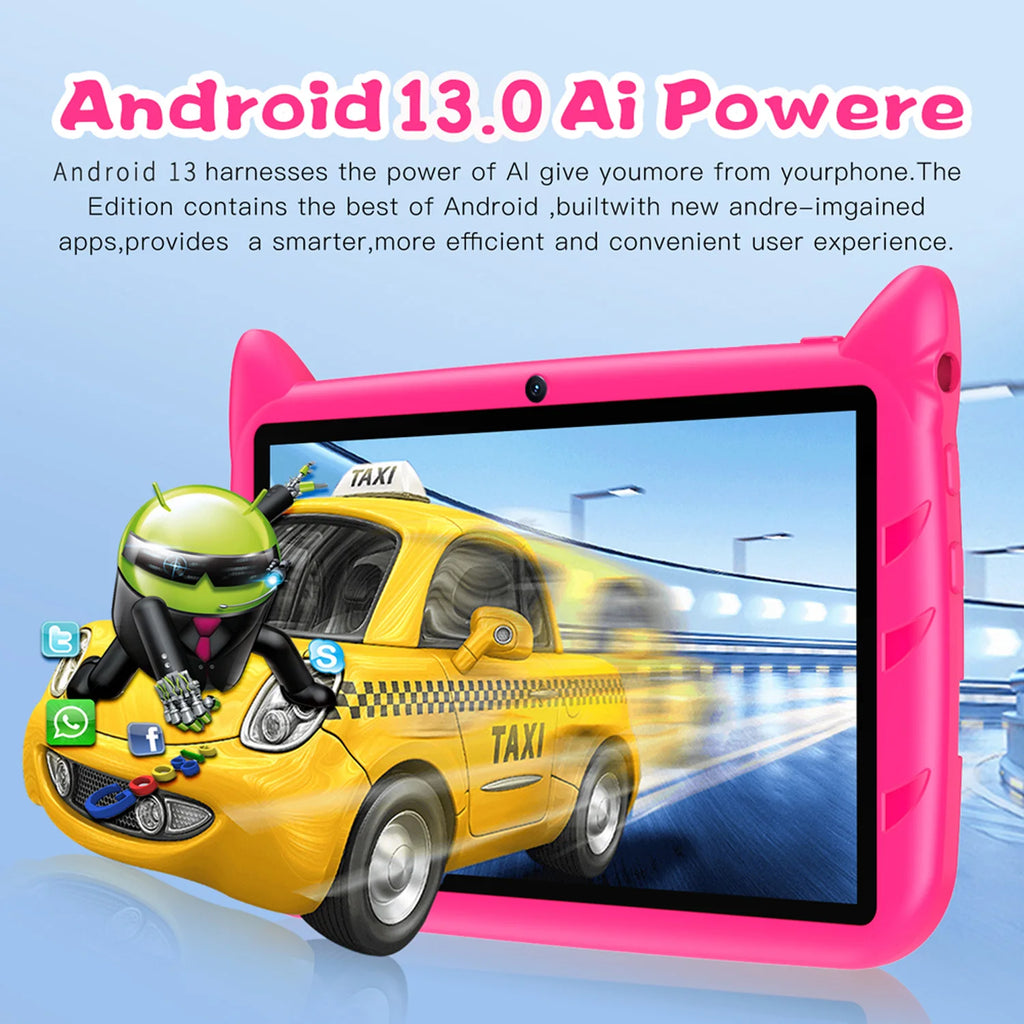 BDF Hot-selling Android 7 Inch Kids Tablet Quad Core 4GB RAM 64GB ROM Android 13 Google Learning Education Games Tablets 4000mAh