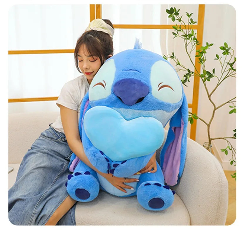30cm Blue Pink Love Stitch Plush Toys Cartoon Lilo Stitch Doll Angel Plush Toy Cute Anime Soft Stuffed Children's Birthday Gift