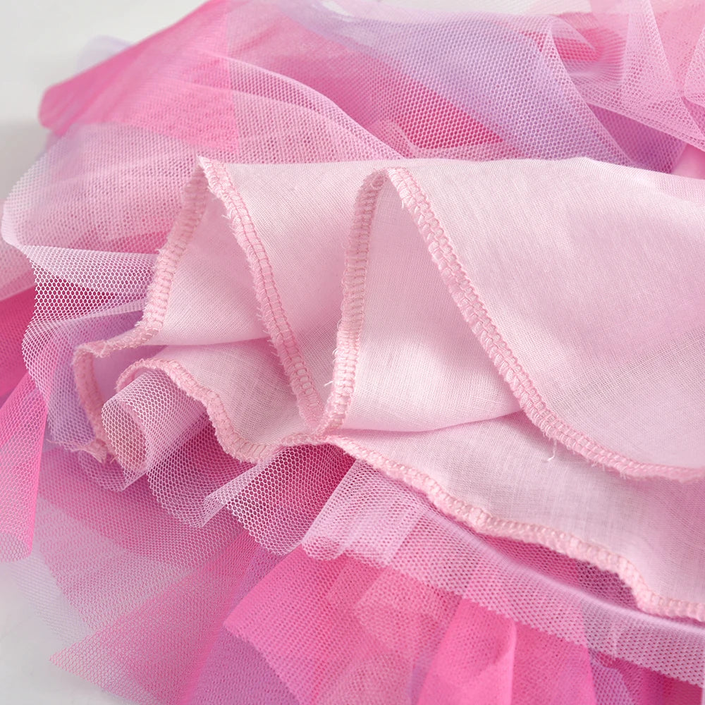 Girls Tutu Sequins Skirts Kids Clothes Bow Layered Skirts Princess Pleated Skirt Kids Mesh Skirt Girls Children Party Clothes