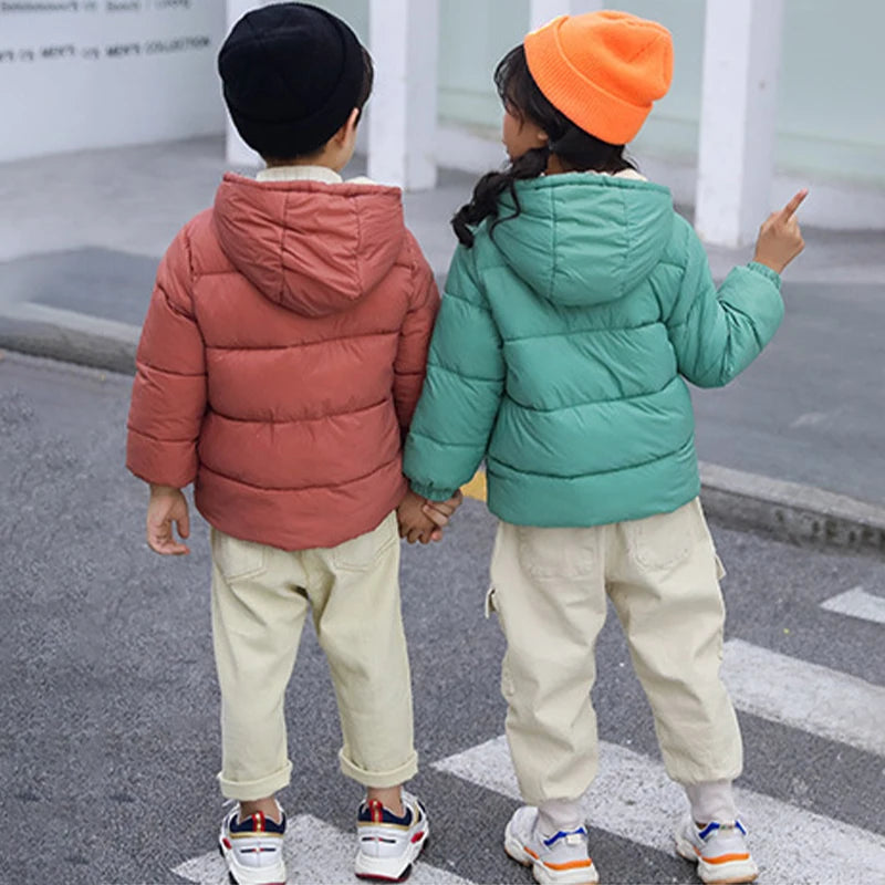 Winter Baby Boys Fleece Jacket For Kids Cartoon Bear Zipper Coat Autumn Boy Warm Hooded Down Jackets Children Outerwear Clothing