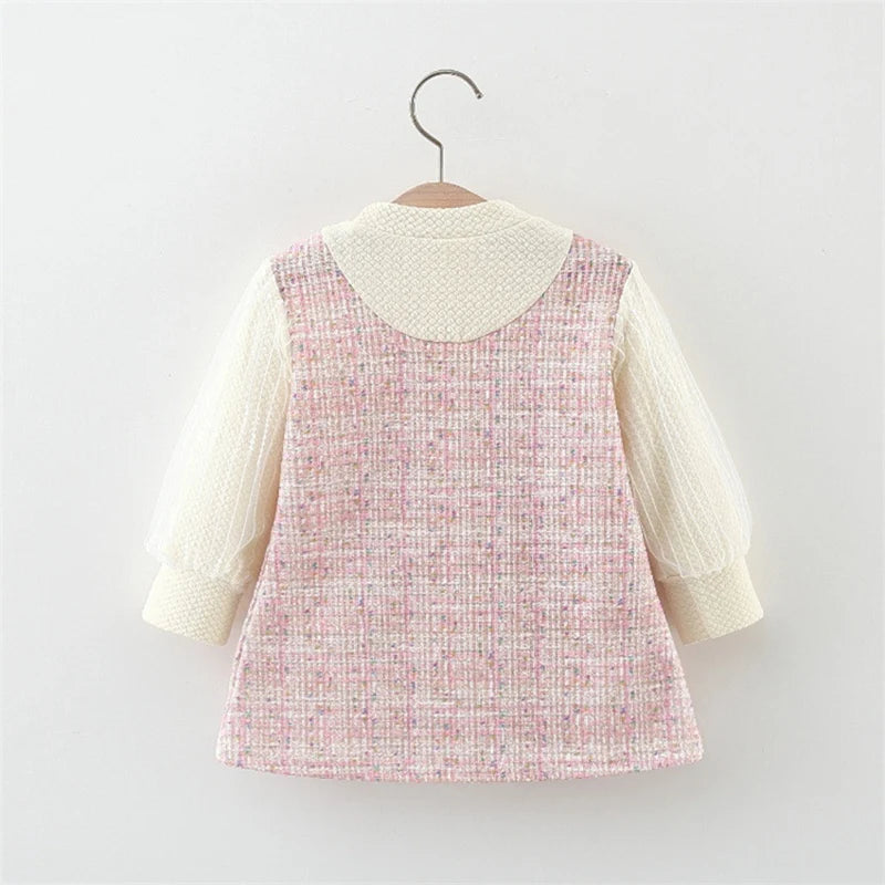 9 Months To 3 Years Old Spring And Autumn New Sweet Bow Baby Girl Dress, Princess Style Children'S Long Sleeved Clothes