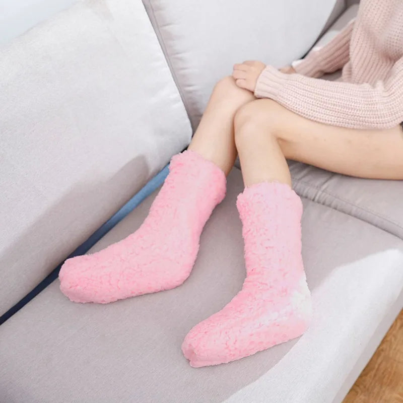 Thick Thermal Socks Men Women Winter Warm Home Soft Thickened Plus Velvet Sleeping Anti Slip Floor Slipper Sock Valentines Day