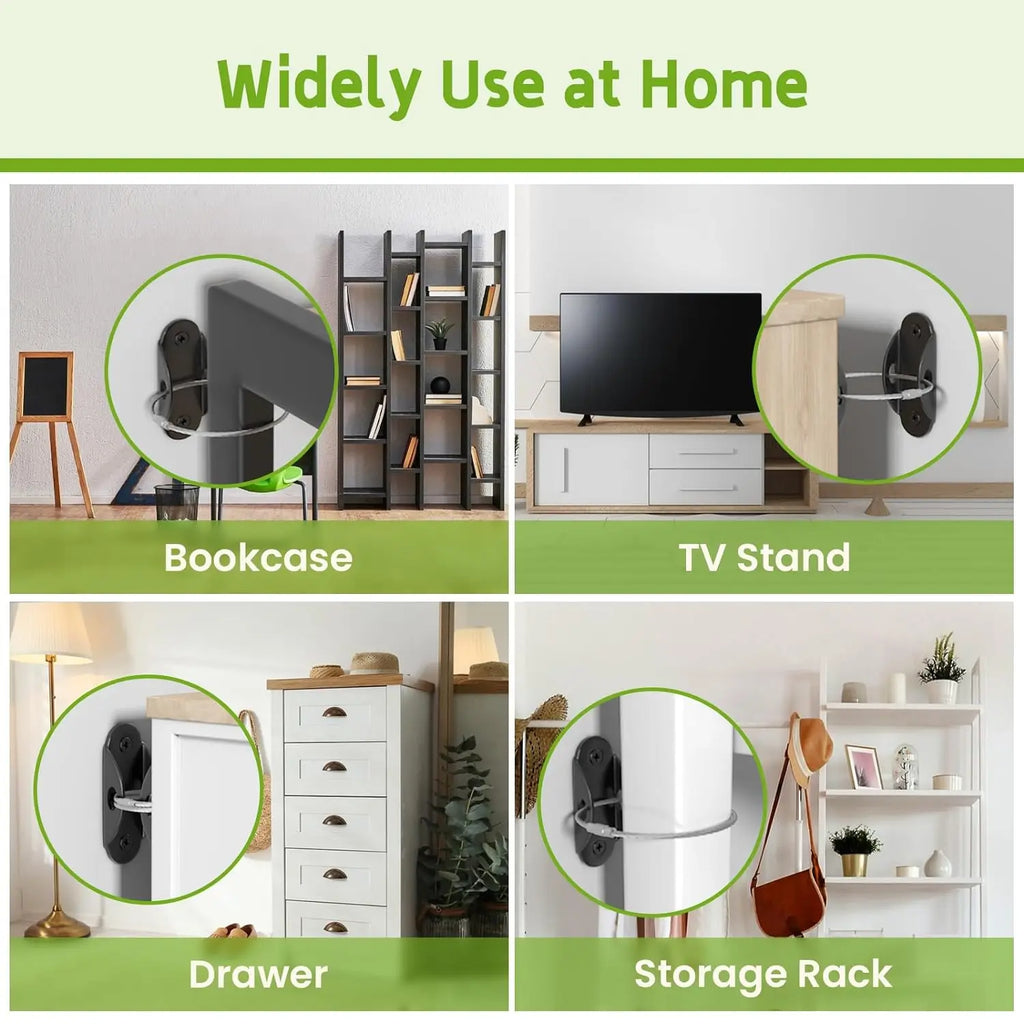 Furniture Anchors Furniture Straps for Baby Proofing Prevent Falling Anti Tip Earthquake Straps for Child Toddlers Kids Safety