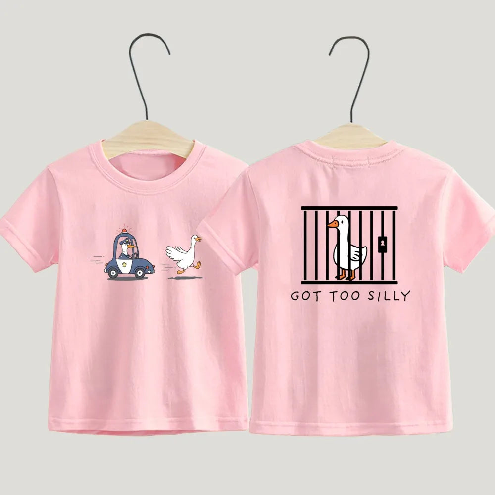 Got Too Silly Toddler Shirt Funny Silly Goose Boys Girls Short Sleeve Tee Funny Farm Animal Kids Shirt Baby Funny Shirts