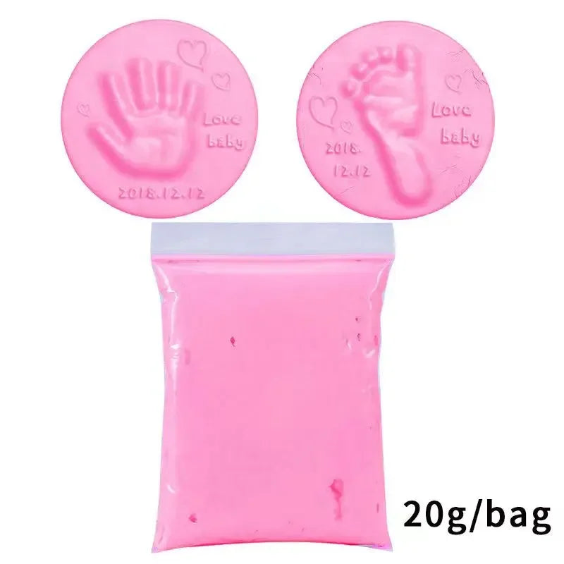 Baby DIY Hand and Footprint Soft Clay Fluffy Material, Baby Care Hand Print And Foot Print Mud, Handprint Fingerprint