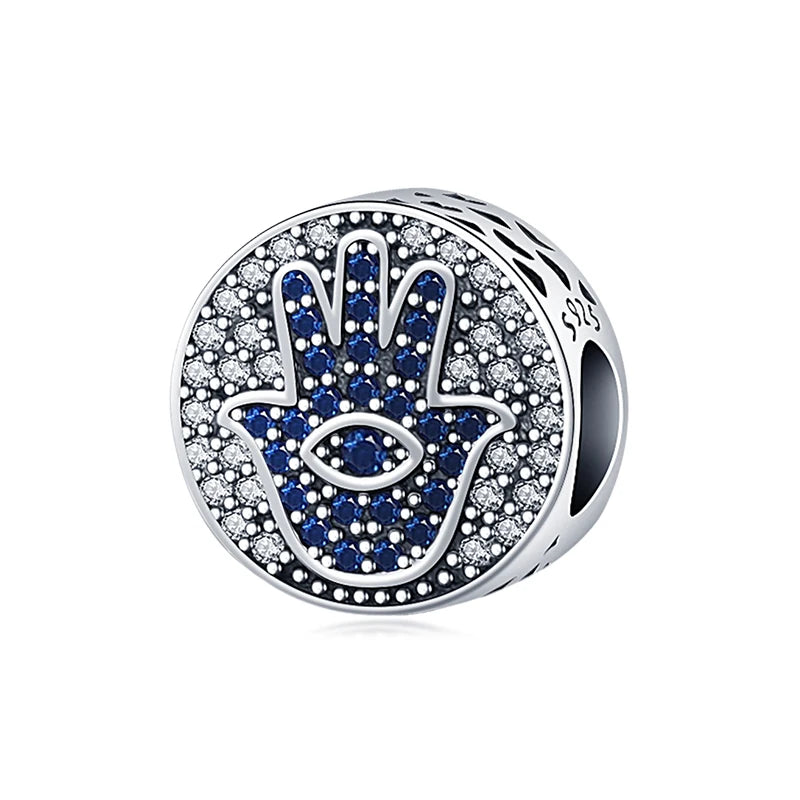 Hot Sales 925 Sterling Silver Charms Beads Devil's Eye Fatima's Hand Cross Beads Fit Original Bracelet Women DIY Jewelry Gifts