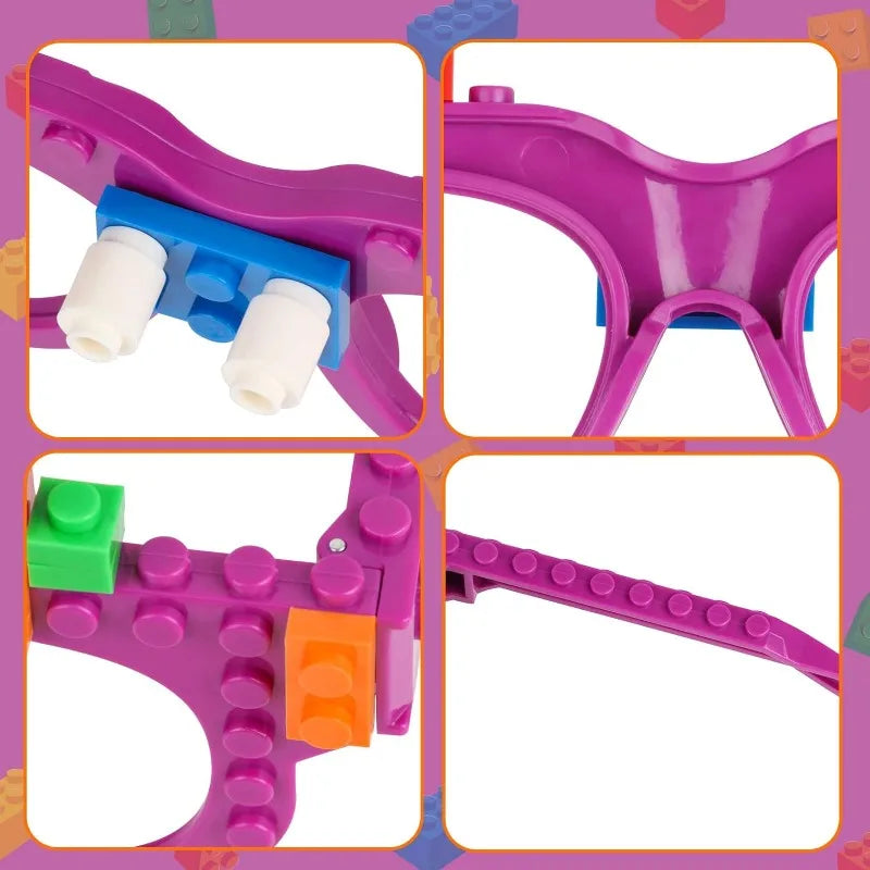 DIY Building Bricks Glasses Building Blocks Games for Kids Creative Building Block Birthday Party Favors, Carnival Party Games
