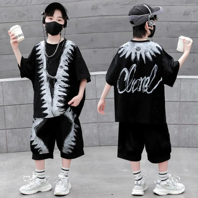 Loose and Casual Children's Clothing Home Boys Kids Set Shorts Top Bottom Clothes Baby Summer Outfit Rash Guard Sweatshirt Wear