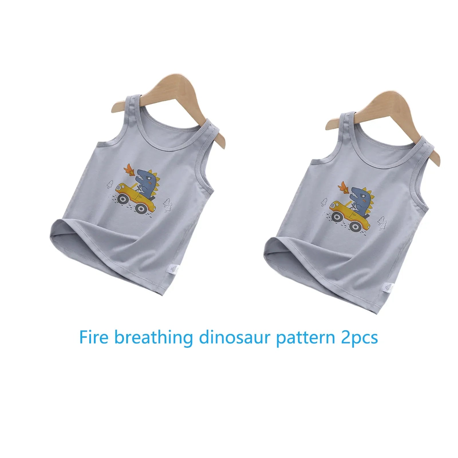 2025 Summer Kids Tanks Top Children's Vest Baby Underwear Clothing Cartoon Printed Top Cotton T-shirt Boys Sleeveless Tank 0-8 Y