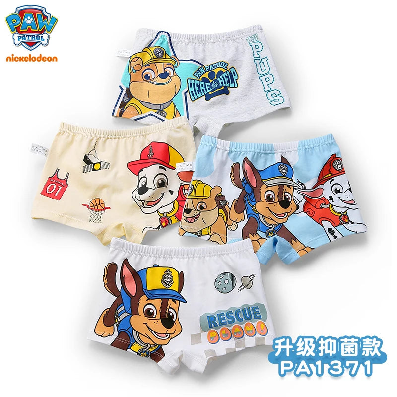 100% Genuine Paw Patrol 4PCS/LOT Cotton Boxers Panties Cartoon Printed Kids Underwear Children's Underpants Shorts Panties 2-8Y