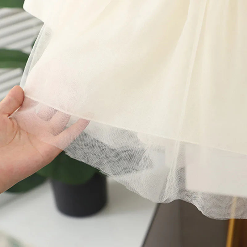 Autumn New Sweet Bow Baby Girl Dress, Princess Style Children'S Clothing Suitable For Babies Aged 9 Months To 3 Years Old