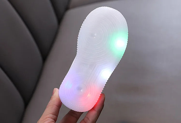 Disney Kids Girls Shoes Children Sneakers Girls Elsa Frozen Princess Casual Sport Student Shoes LED Lights Shoes Size 21-30