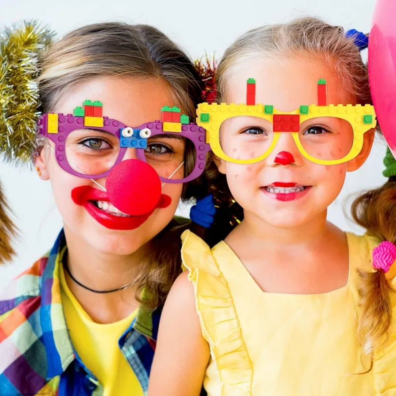 DIY Building Bricks Glasses Building Blocks Games for Kids Creative Building Block Birthday Party Favors, Carnival Party Games