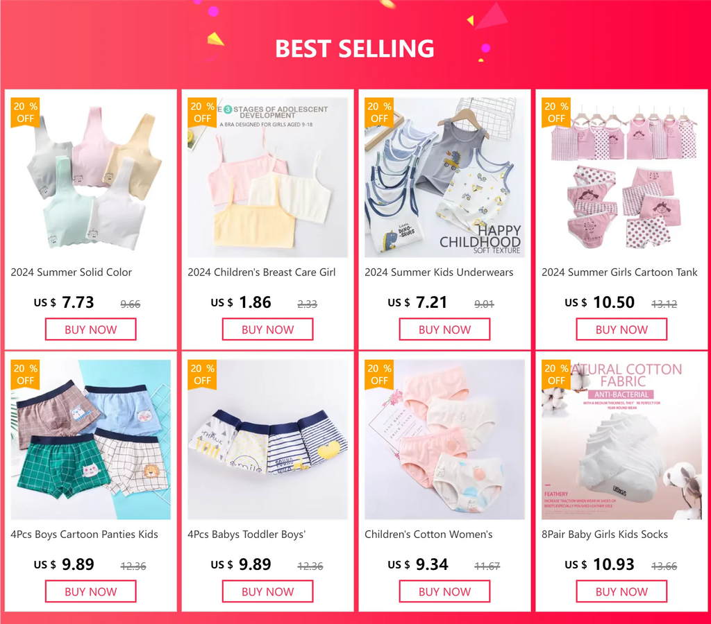 Children's Cotton Women's Underwear All Seasons Middle And Large Kids Triangle 4 Corner Student Shorts Girls Cotton Girls 4PCS