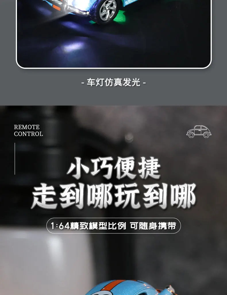 2025 New Wireless Mini Beetle Alloy Remote Control Car Small Mobile Phone Remote Control Model Car Toy Children'S Holiday Gift