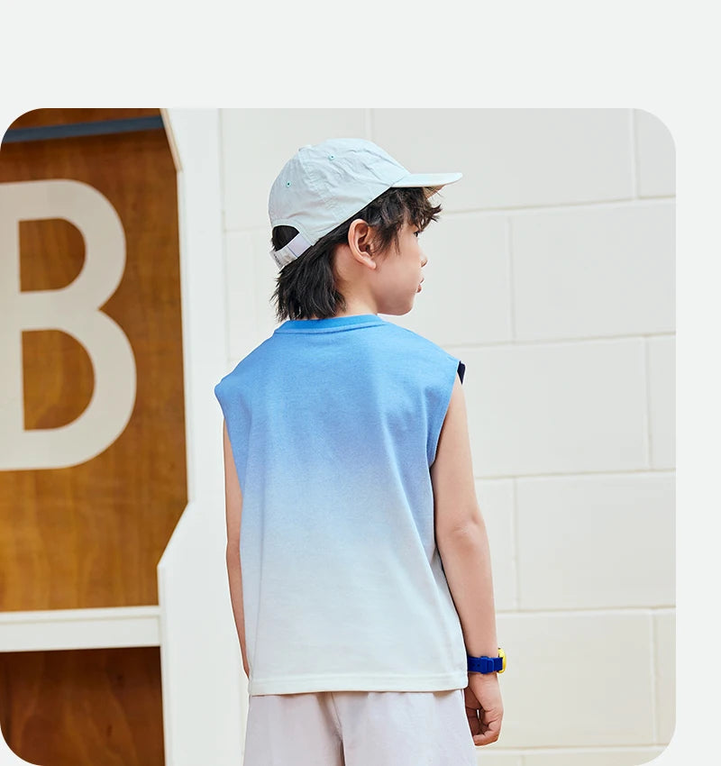 Mini Bala Boys Tank Top Summer New Cotton Tie-Dye Breathable Soft Skin-Friendly Base Layer for Kids