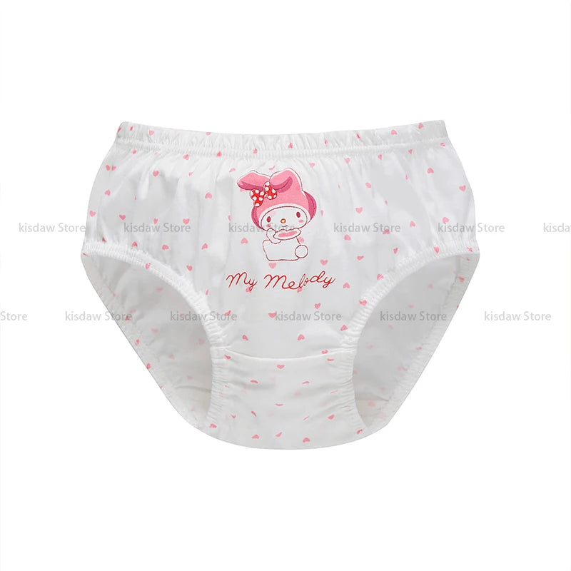 10Pcs/Set Cotton Girls Panties Cute Characters Kuromi Melody Girls Briefs Cartoon Children Underwear Breathable Kids Knickers