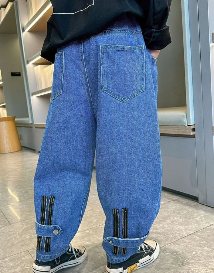 2025 New Boys' Denim Jeans 2025 Trendy Tween Boys Casual Long Pants Boys' Relaxed Fit Jeans Hot Sale