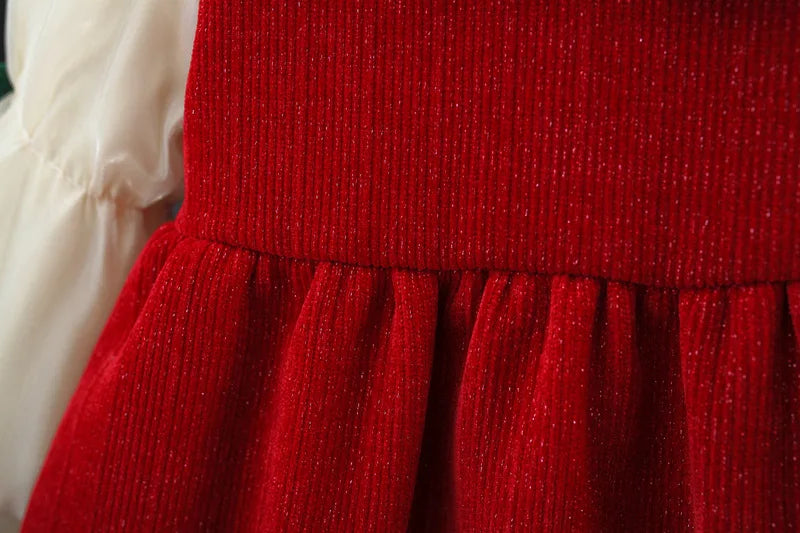 Autumn And Winter New Thickened And Warm Baby Girl Dress, Sweet Red Children'S Clothing For Christmas Parties (9 Month-3 Years)