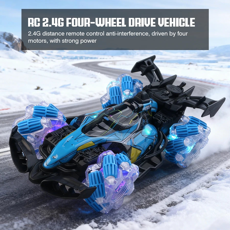 Colorful lights spray stunt racing 4WD shift 2.4G wireless gesture induction racing race remote control toy car