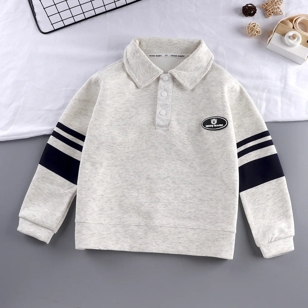 Children Polo Shirts Spring Autumn Tops for 4-12 Years Kids Long Sleeve Boys Sweatshirts Teenager Pullover Baby Outfits Clothes