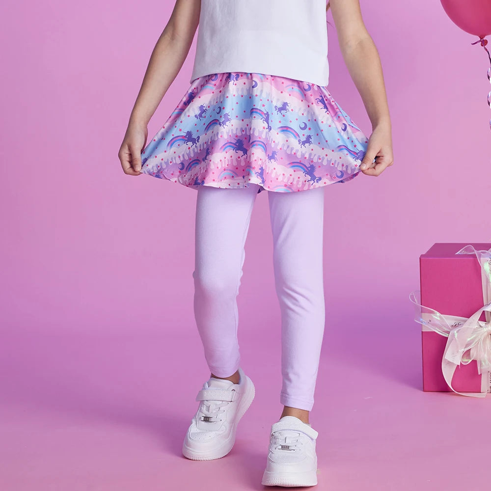 DXTON Toddler Leggings Skirt Pants For Girls Mermaid Kids Trousers With Tulle Tutu Skirt Fake Two Children Girls Party Costumes