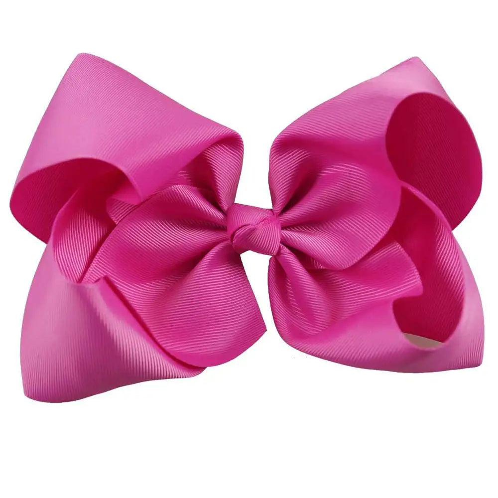 60 Colors Boutique 8" Large Solid Grosgrain Ribbon Hair Bow Clips Barrettes for Women Girls Accessories