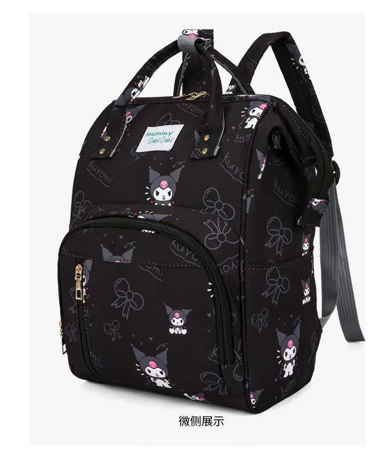 Kuromi New Diaper Bag Backpack Cartoon Cute Baby Diaper Bag Backpack Multifunctional Fashion Lightweight Baby Bag Large Capacity