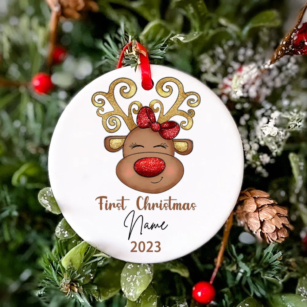 Personalized Christmas Baby Ornament Baby First Christmas Photo Prop Ornament Baby Photography Accessories Infant Xmas Cute Gift