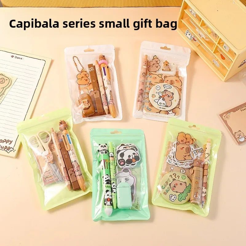 1 Set Wholesale Capybara Stationery Set Primary School Season Gift Learning Stationery Gift Pack Reward Class Prizes