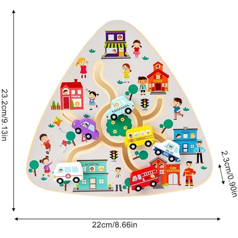 Board Game Toddlers Toy Walking Maze Wooden Chess Board Wooden Fruit Maze Board Movable Maze Board Wood Board Taste Game