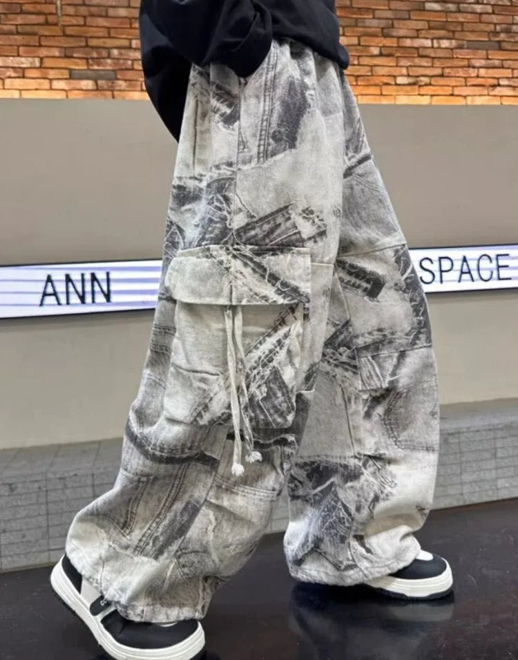 New 2025 Autumn Big Boys Wide-Leg Cargo Pants Loose Straight Comfortable Casual Bestseller for Teen Boys