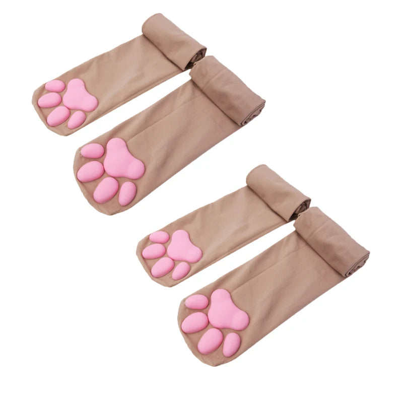 New Cat Paw Socks For Women Girls Kawaii 3D Cat Claw Toe Stocking Cute Gift Lolita Paw Pads Cosplay Cat Paw Pad Thigh High Socks
