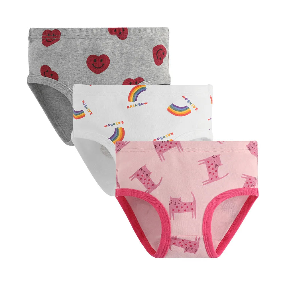 1/3/6/9 Pcs Children's Girls Panties 100% Cotton Soft Pretty Cartoon Unicorn Print Underwear For Girls Undies Boxer Breathable