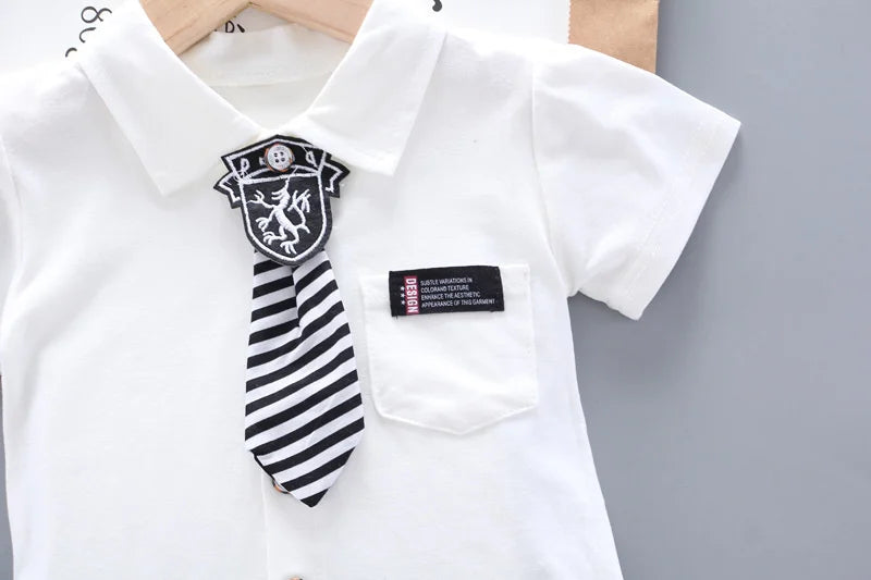 New Summer Baby Clothes Children Clothing Boys Casual Shirt Plaid Shorts 2Pcs/Set Infant Outfits Toddler Costume Kids Sportswear