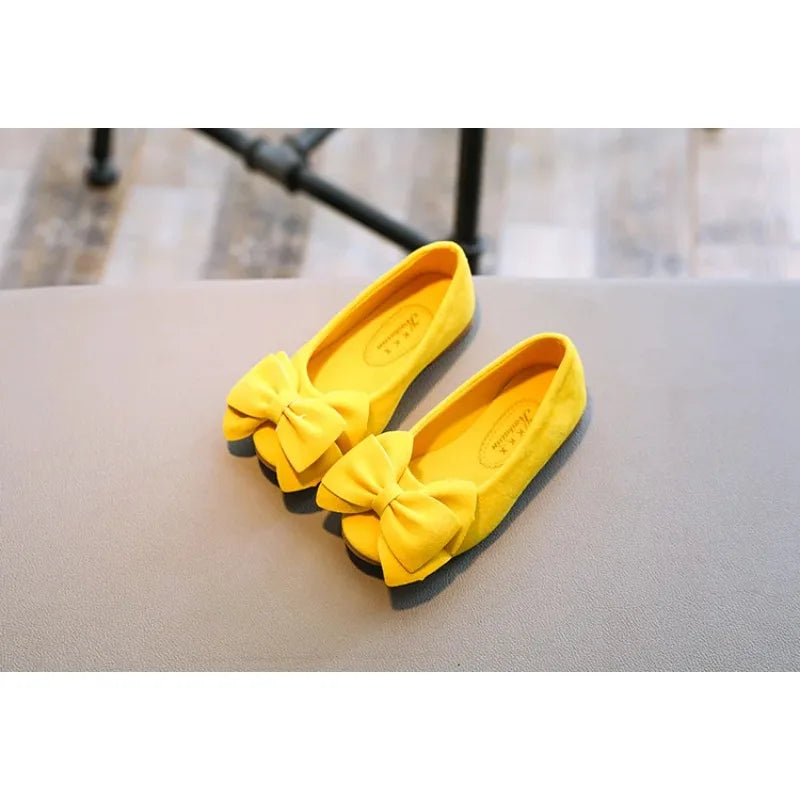 2025 New Fashion Girls Shoes PU Leather With Big Bowtie Candy Color Children Sandals Slip-on Kids Casual Shoes 21-36 Soft Hot