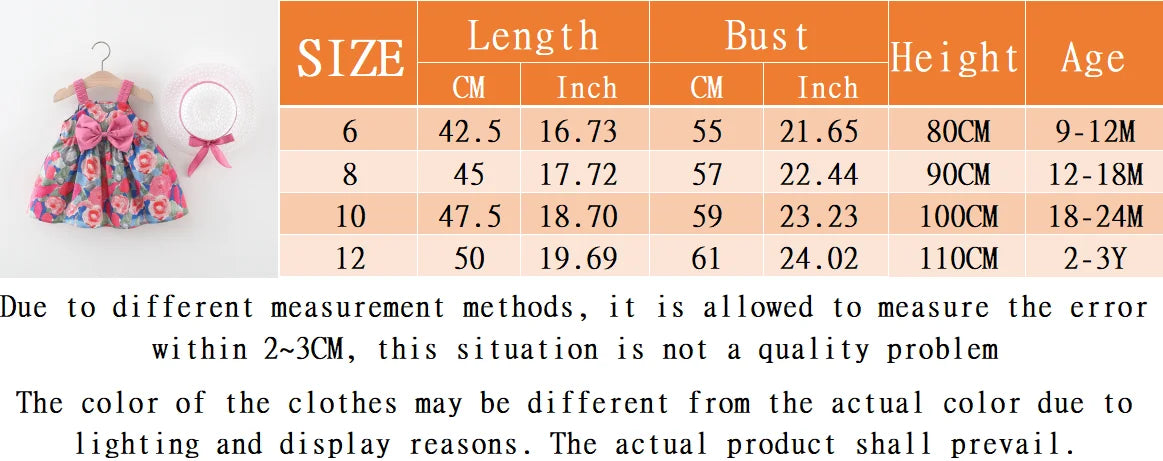 (0-3 Year Old Baby Girl Dress) Summer New Small Floral Bow Children'S Sleeveless Clothes, Free Bow Hat Included