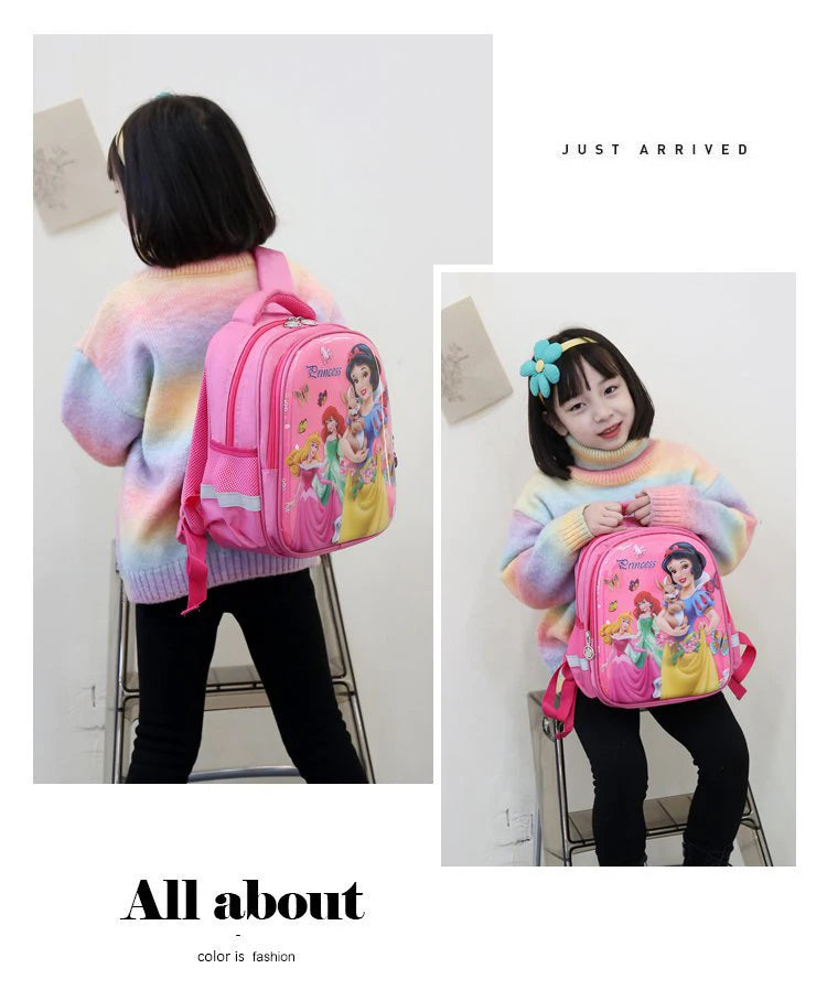 Disney Snow White New Girls Backpack Cartoon Cute Girls School Bag Large Capacity Lightweight Waterproof Children's Backpack