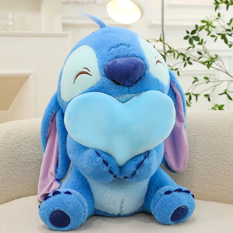 Disney Purple Embracing Flower Stitch Doll Cartoon Cute Stitch Plush Toy Room Decoration Kawaii Cartoon Pillow Kid Birthday Gift