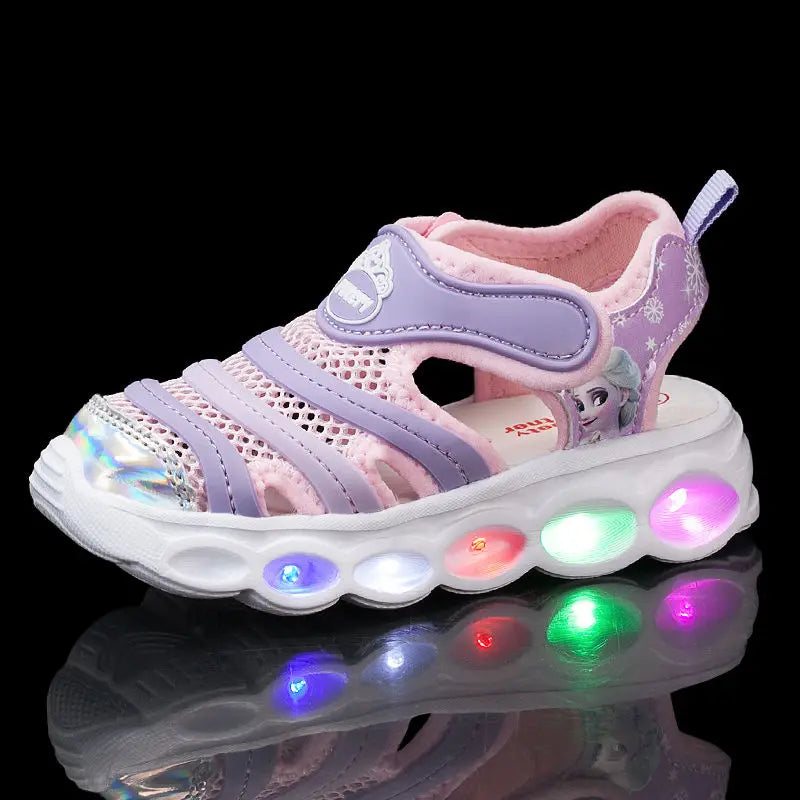 Disney Summer Cartoon Kids Toddler Boys Spiderman Princess Sandals Sport Baby Boys Blue Red Beach Sneakers Sandals Size 24-35