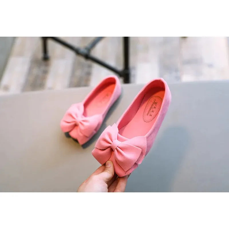 2025 New Fashion Girls Shoes PU Leather With Big Bowtie Candy Color Children Sandals Slip-on Kids Casual Shoes 21-36 Soft Hot